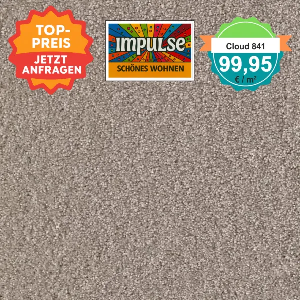 Draufsicht Girloon Cloud 841 Teppichboden mit Preislabel 99,95 €/m²